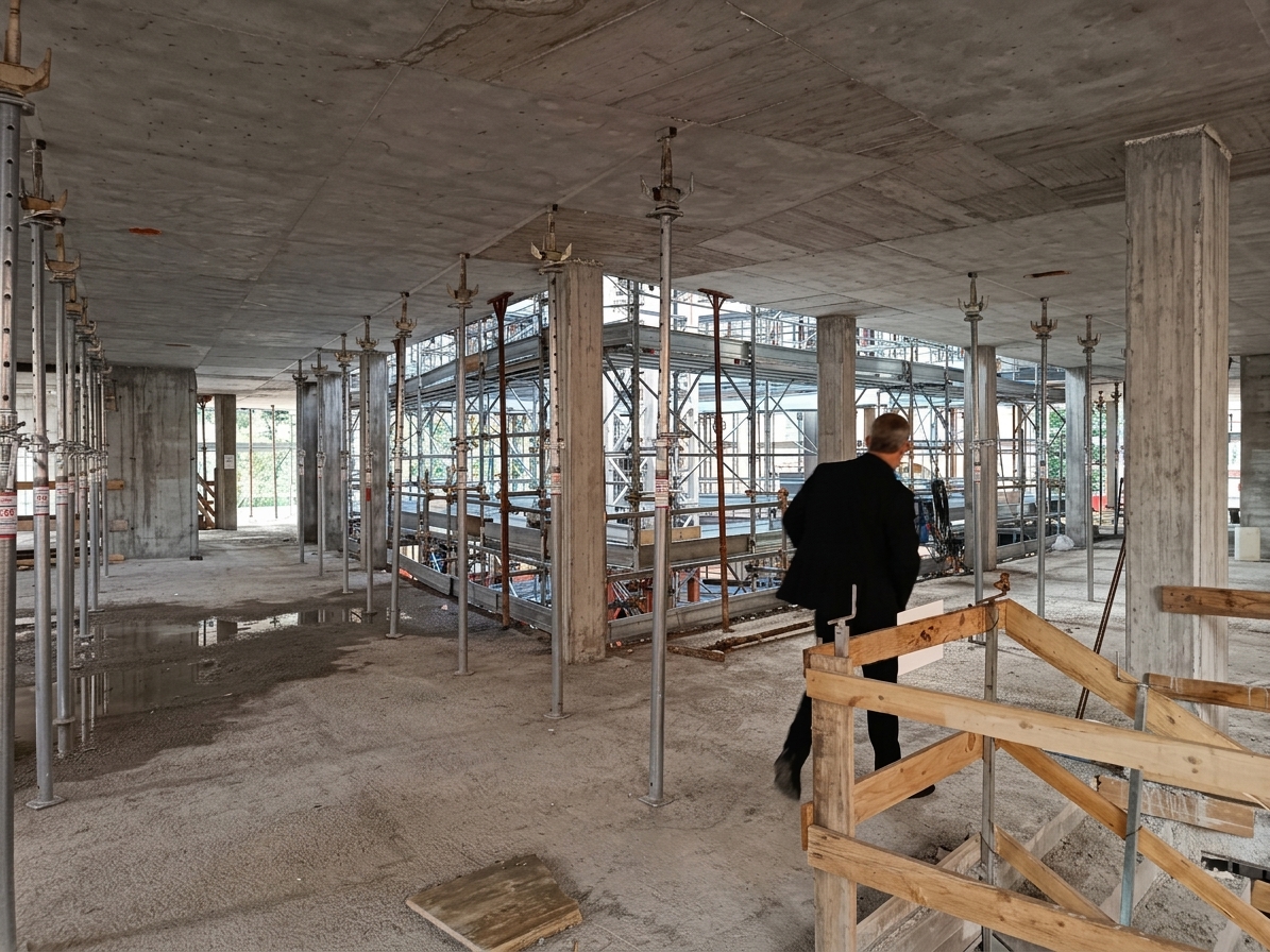 Sopralluogo in cantiere con strutture portanti